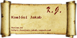 Komlósi Jakab névjegykártya